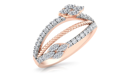 Treble Band Diamond Ring