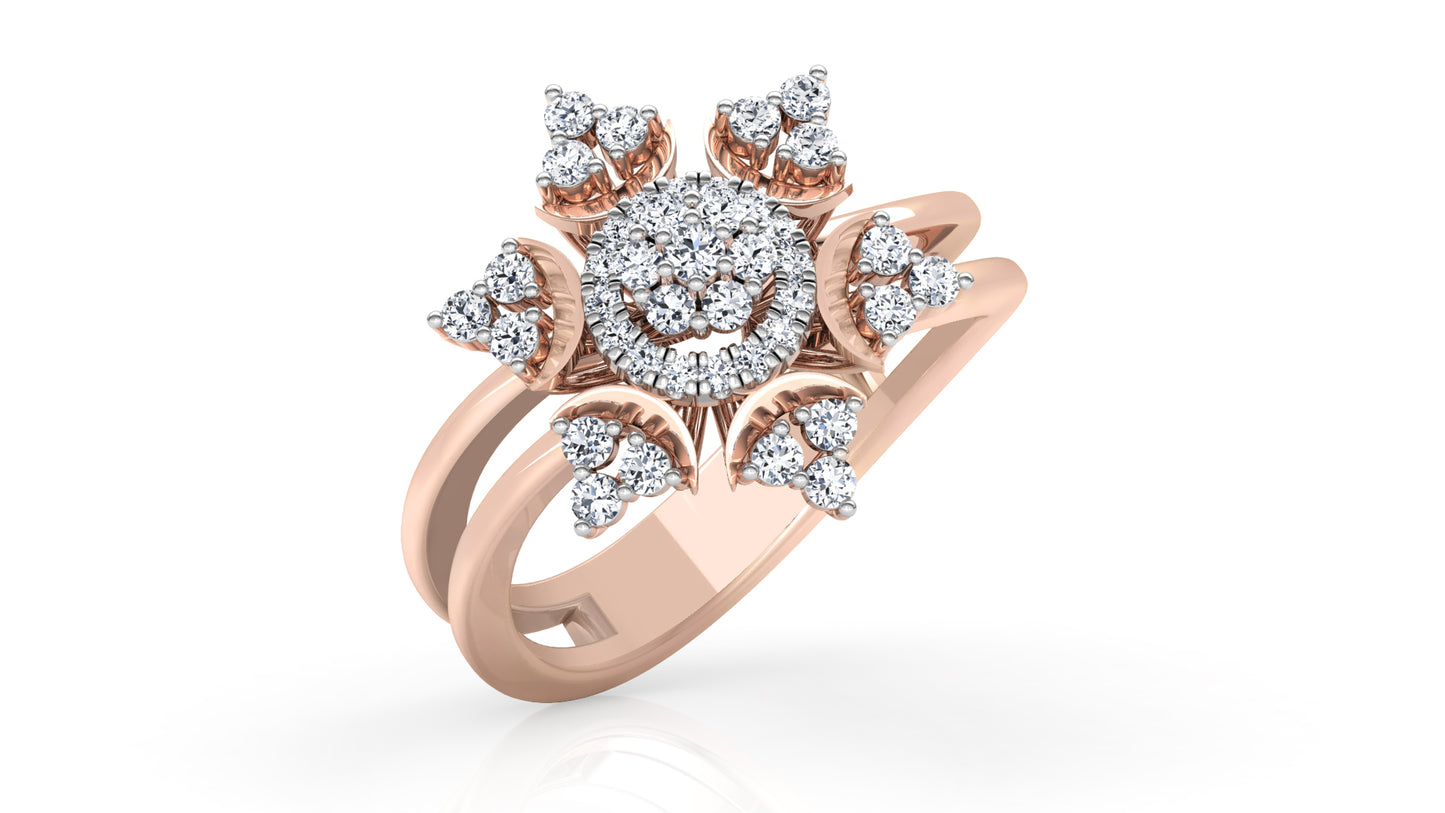 Floral Diya Diamond Ring