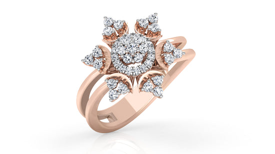 Floral Diya Diamond Ring