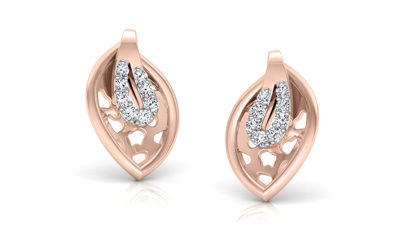 Leaf Engulf Diamond Earrings