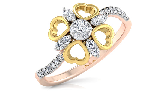 Tetra Hearts Diamond Ring