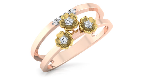 Trifloral Verge Diamond Ring