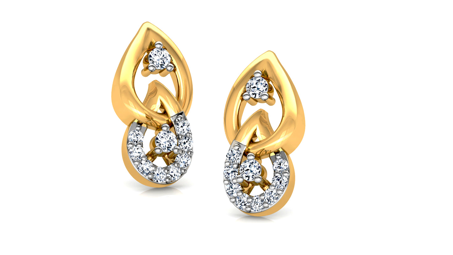 Leaf in Leaf Diamond Earrings