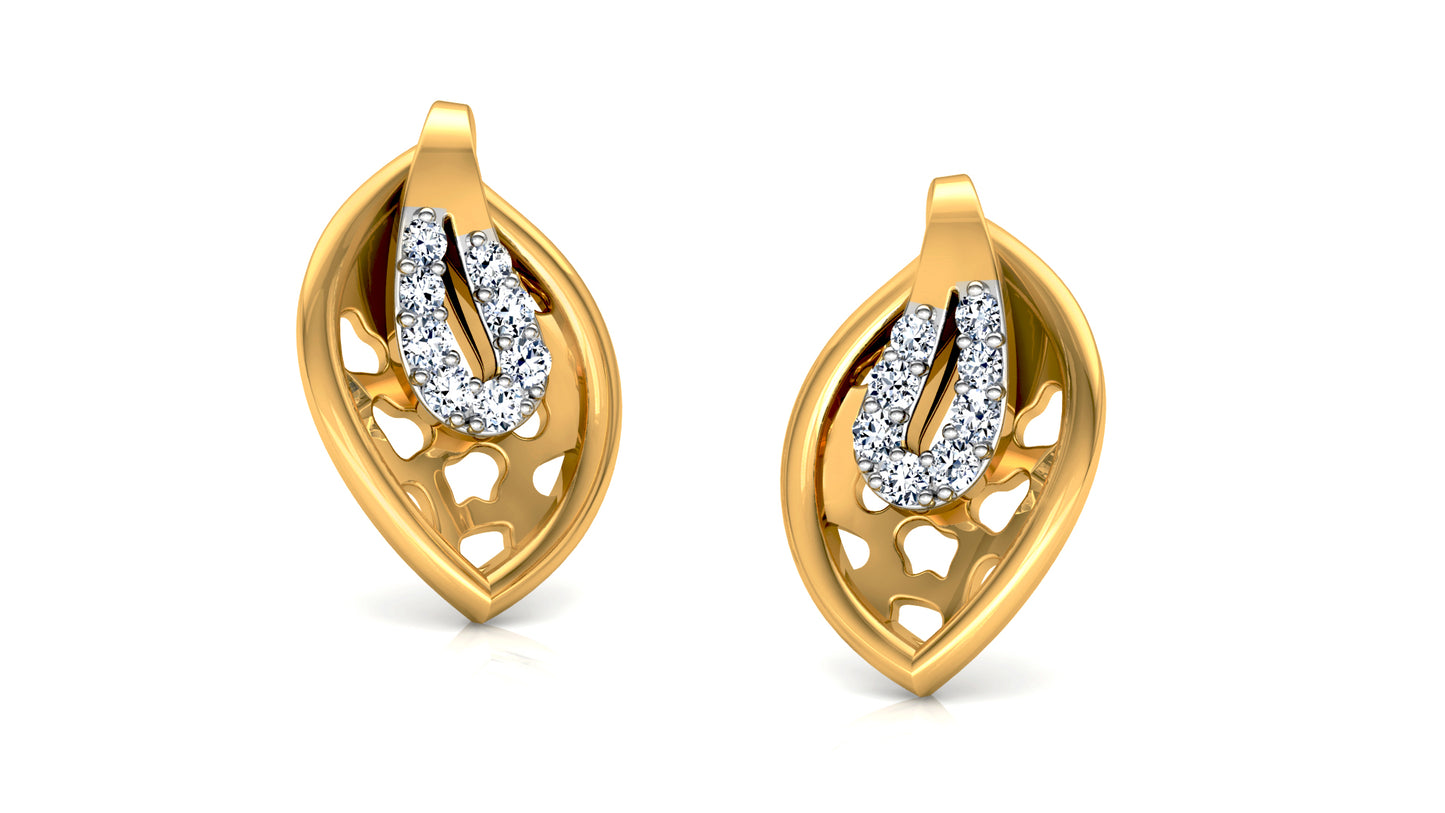 Leaf Engulf Diamond Earrings