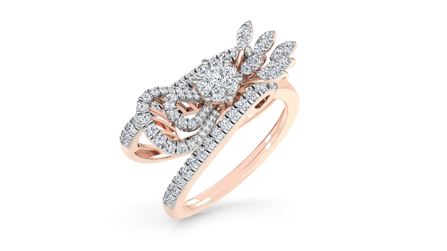 Floral Contour Diamond Ring