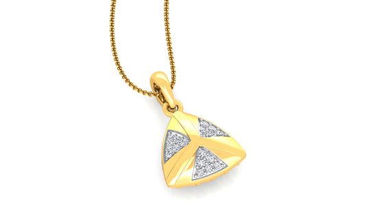 Flashy Triangles Diamond Earrings And Pendant Set