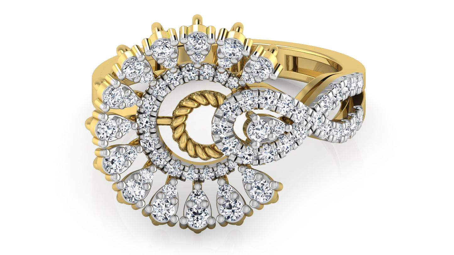 Sunflower Bloom Diamond Ring