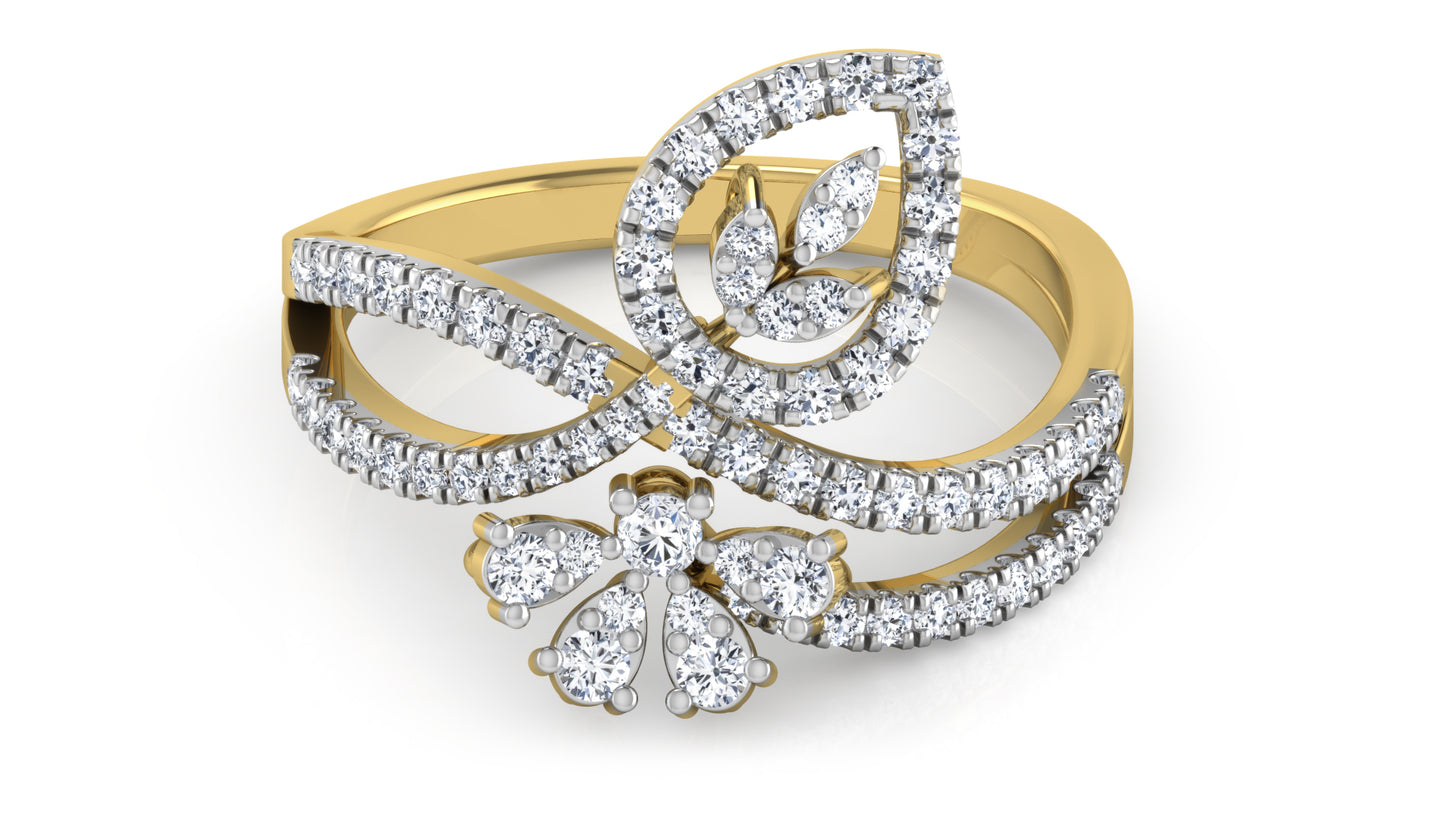 Leafy Show Diamond Ring