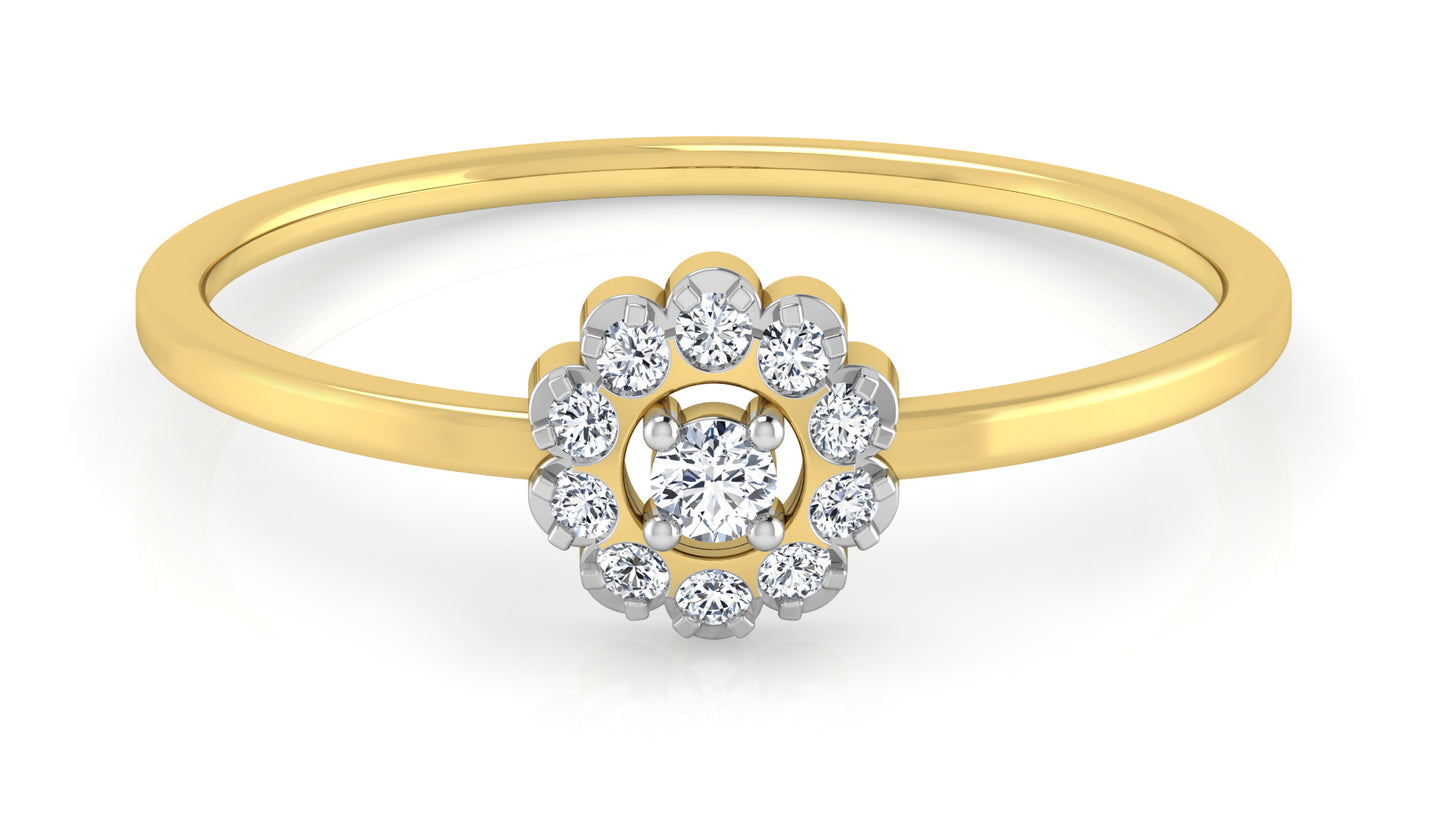 Button Rose Diamond Ring