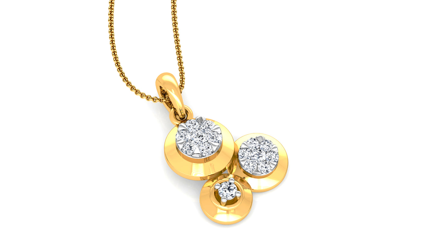 Tiny Dots Diamond Earrings And Pendant Set