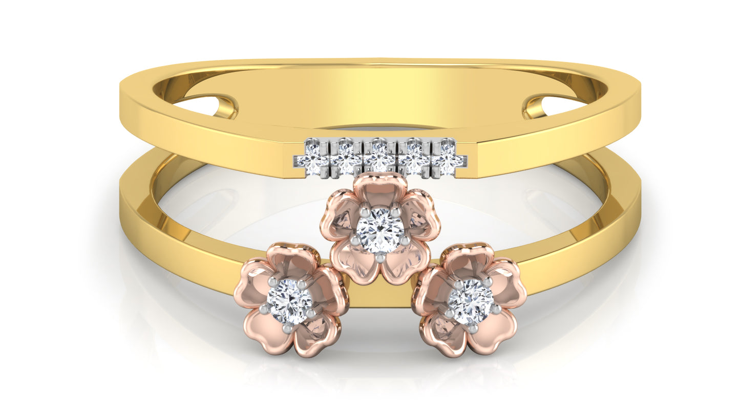 Trifloral Verge Diamond Ring