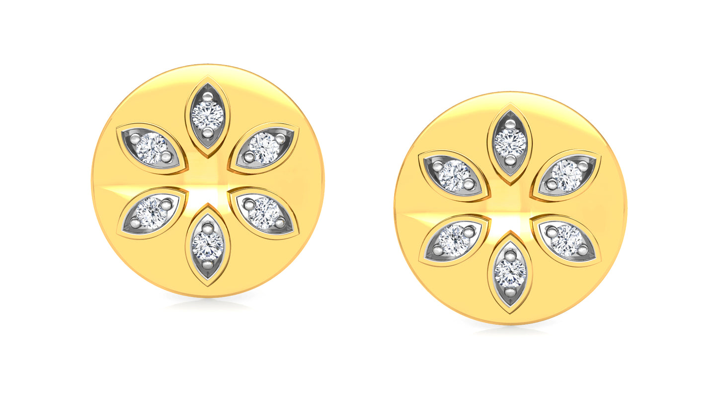 Golden Cascade Diamond Earrings And Pendant Set