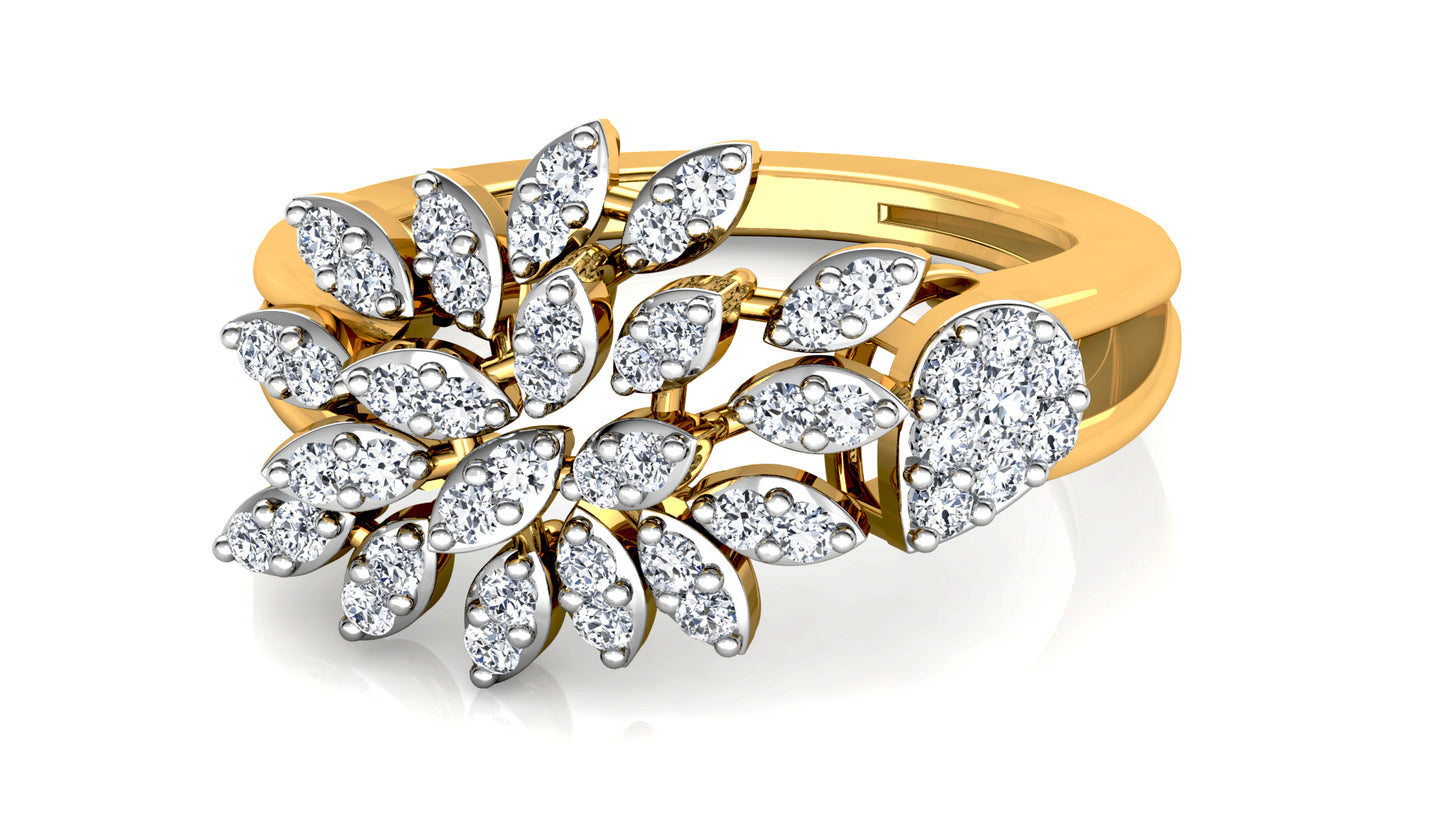 Leaf Flood Diamond Ring