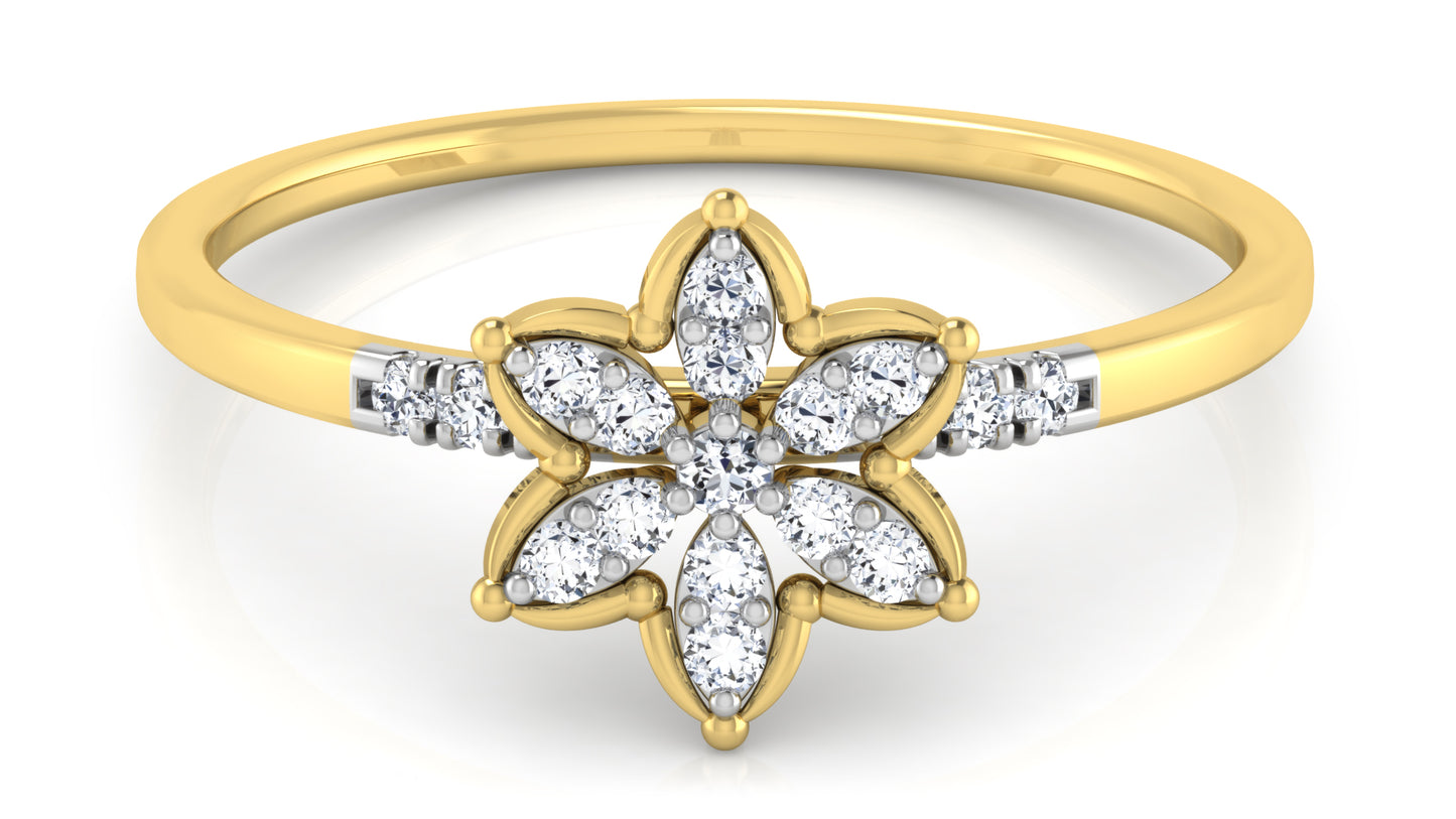 Secured Petals Diamond Ring