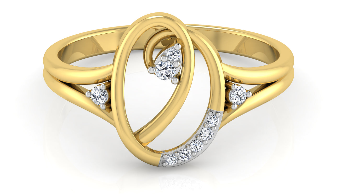 Swan Style Diamond Ring