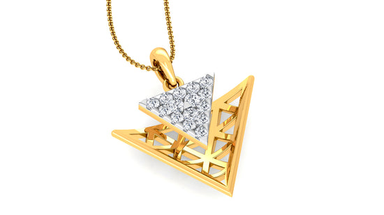 Triangle Doublet Diamond Earrings And Pendant Set