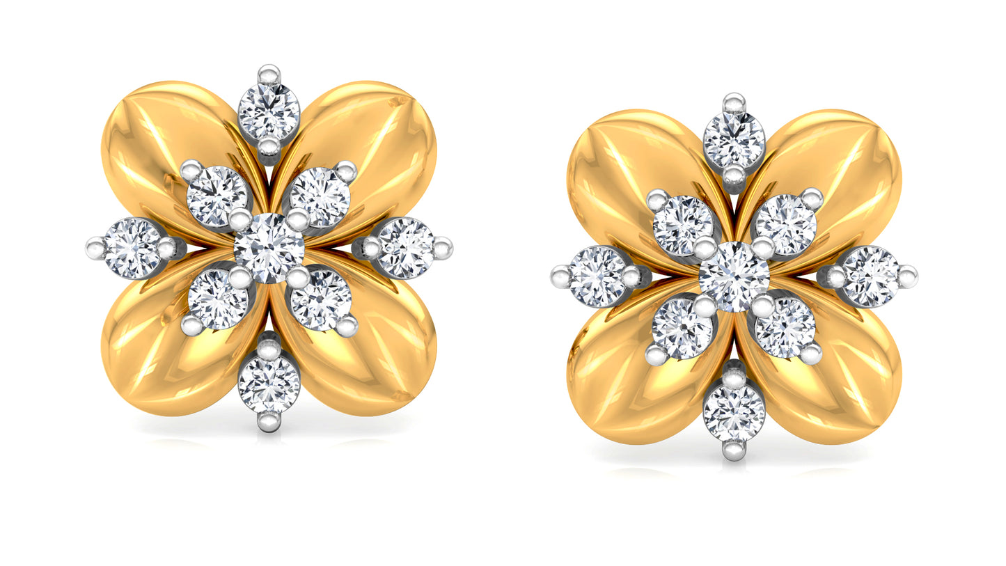 Flower Quotient Diamond Earrings And Pendant Set