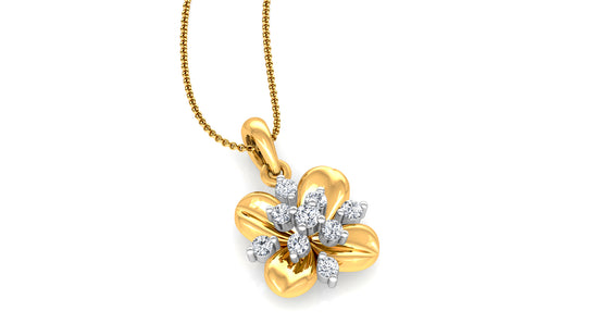 Flower Quotient Diamond Earrings And Pendant Set