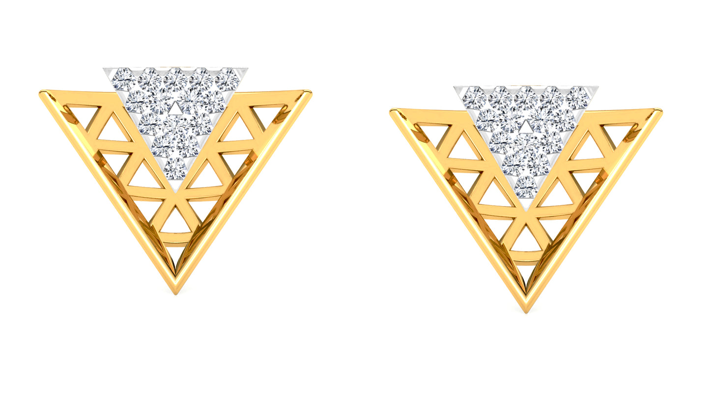 Triangle Doublet Diamond Earrings And Pendant Set