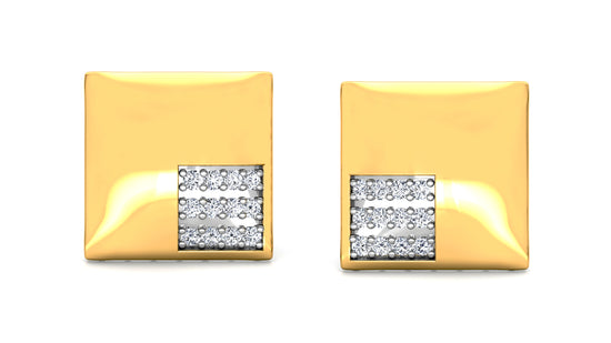 Golden Box Diamond Earrings And Pendant Set