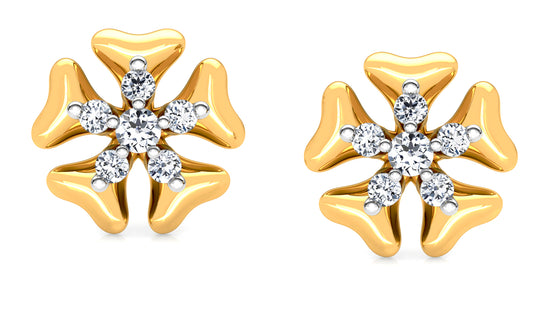 Penta Petals  Diamond Earrings And Pendant Set