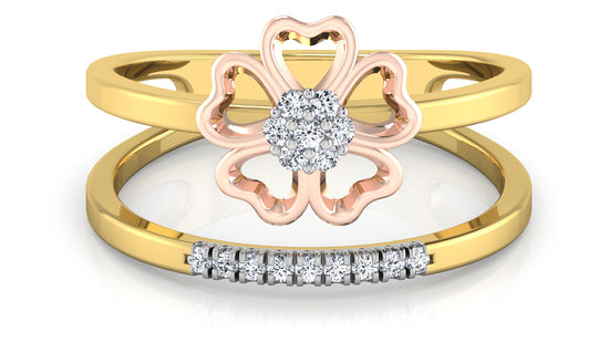 Lone Flower Dual Band Diamond Ring