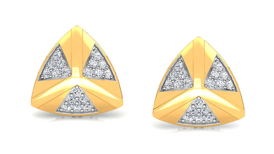 Flashy Triangles Diamond Earrings And Pendant Set