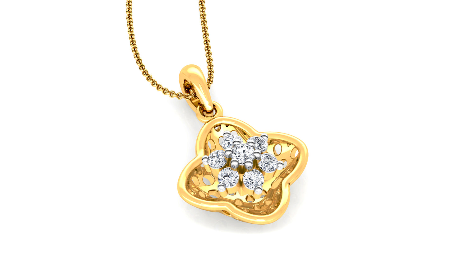 Flower Brigade Diamond Earrings And Pendant Set