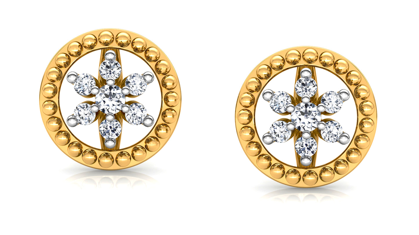 Golden Bullets Diamond Earrings And Pendant Set