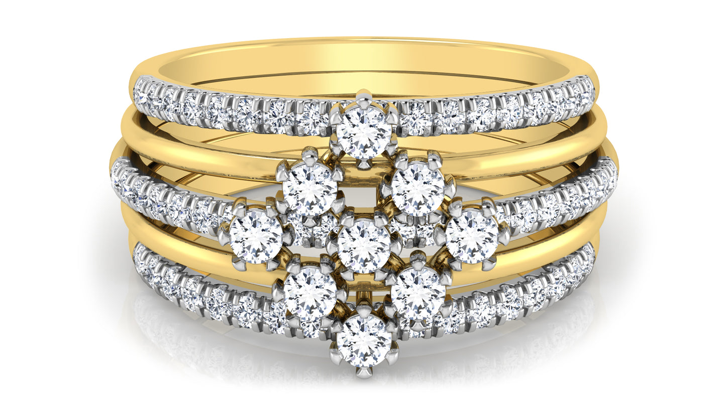 Cinquain Bands Diamond Ring