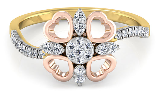 Tetra Hearts Diamond Ring