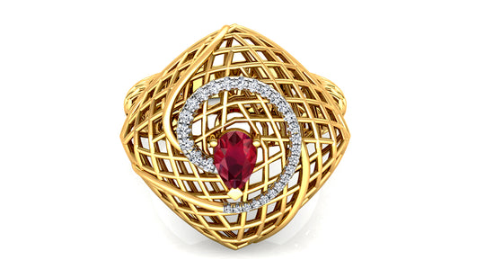 Bamboo Basket Diamond Ring