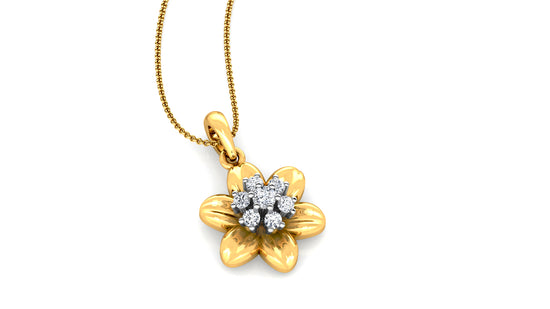 Flower Bond Diamond Earrings And Pendant Set