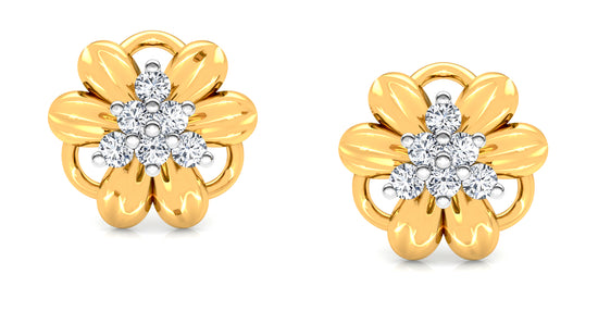 Flower Glamour Diamond Earrings And Pendant Set