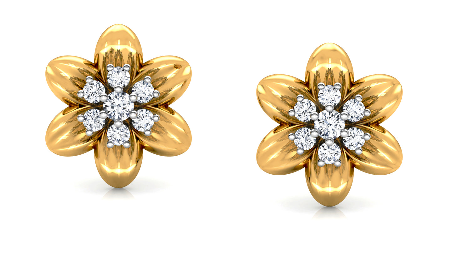 Flower Bond Diamond Earrings And Pendant Set