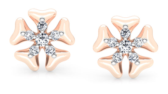 Penta Petals  Diamond Earrings And Pendant Set