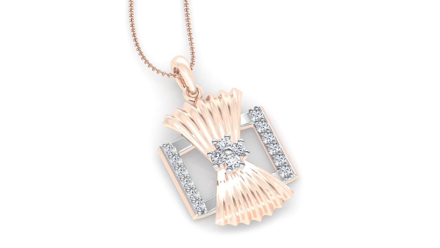 Statuesque Diamond Earrings And Pendant Set