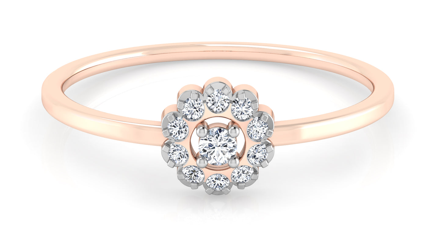 Button Rose Diamond Ring