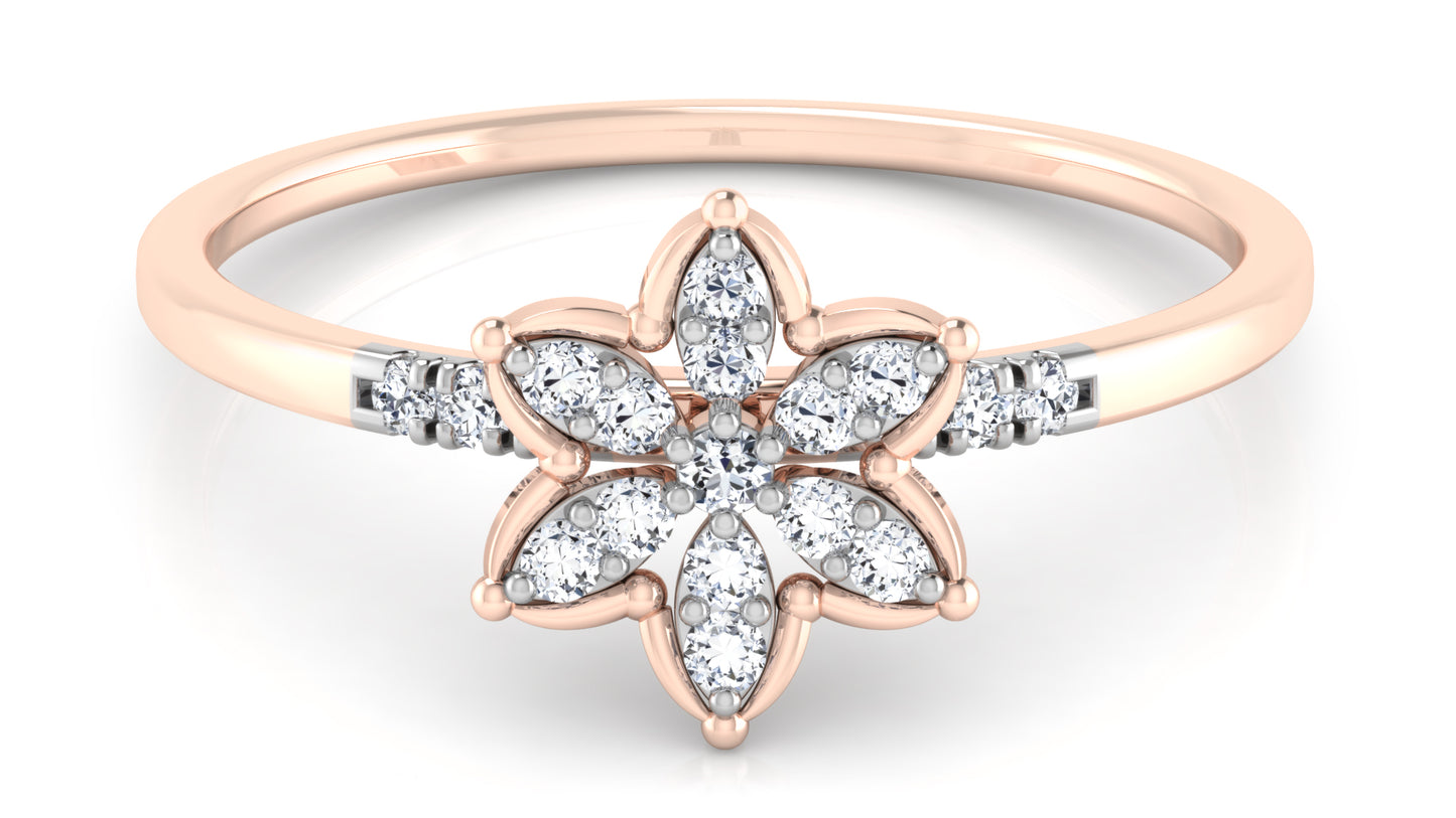 Secured Petals Diamond Ring