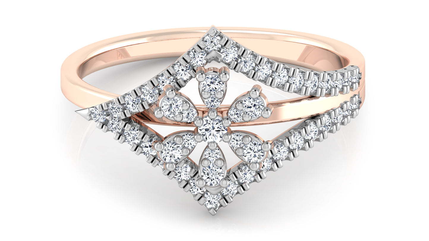 Floral Harmony Diamond Ring