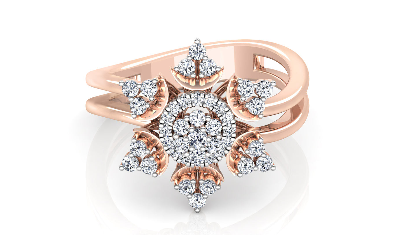 Floral Diya Diamond Ring