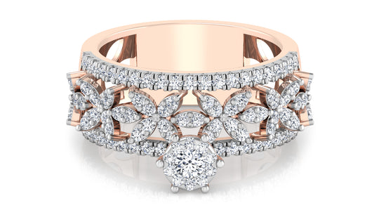 Floral Crowd Diamond Ring