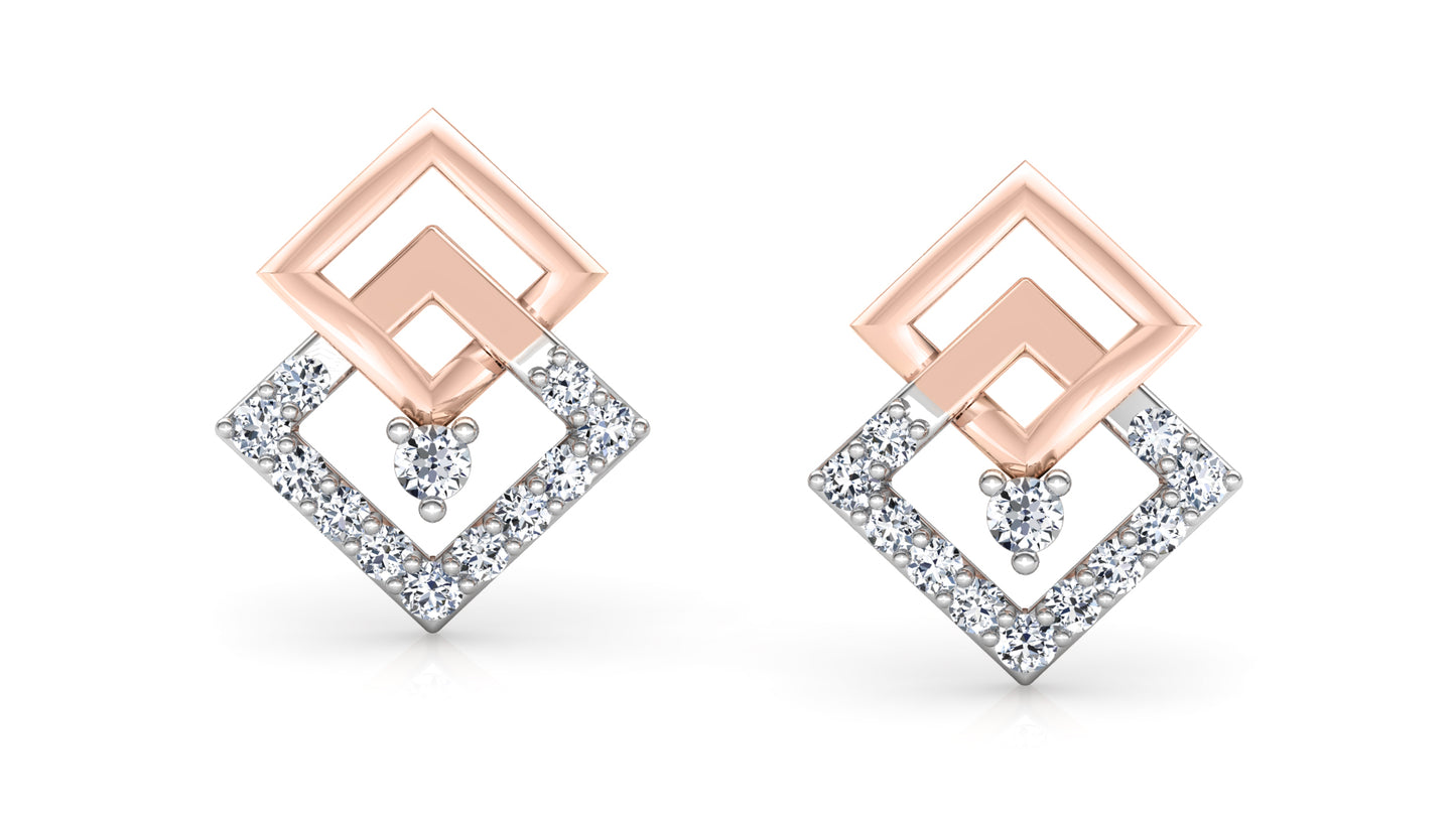 Luxory Square Diamond Earrings