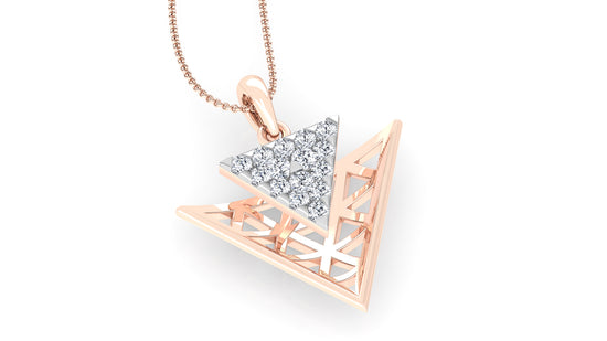 Triangle Doublet Diamond Earrings And Pendant Set