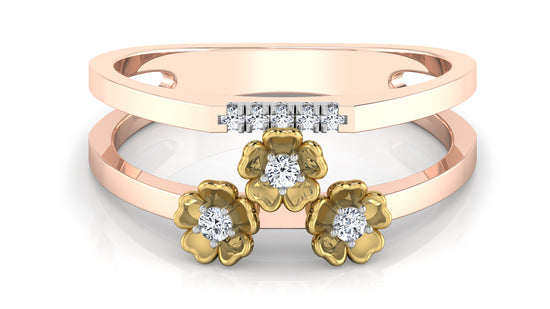 Trifloral Verge Diamond Ring