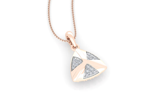 Flashy Triangles Diamond Earrings And Pendant Set