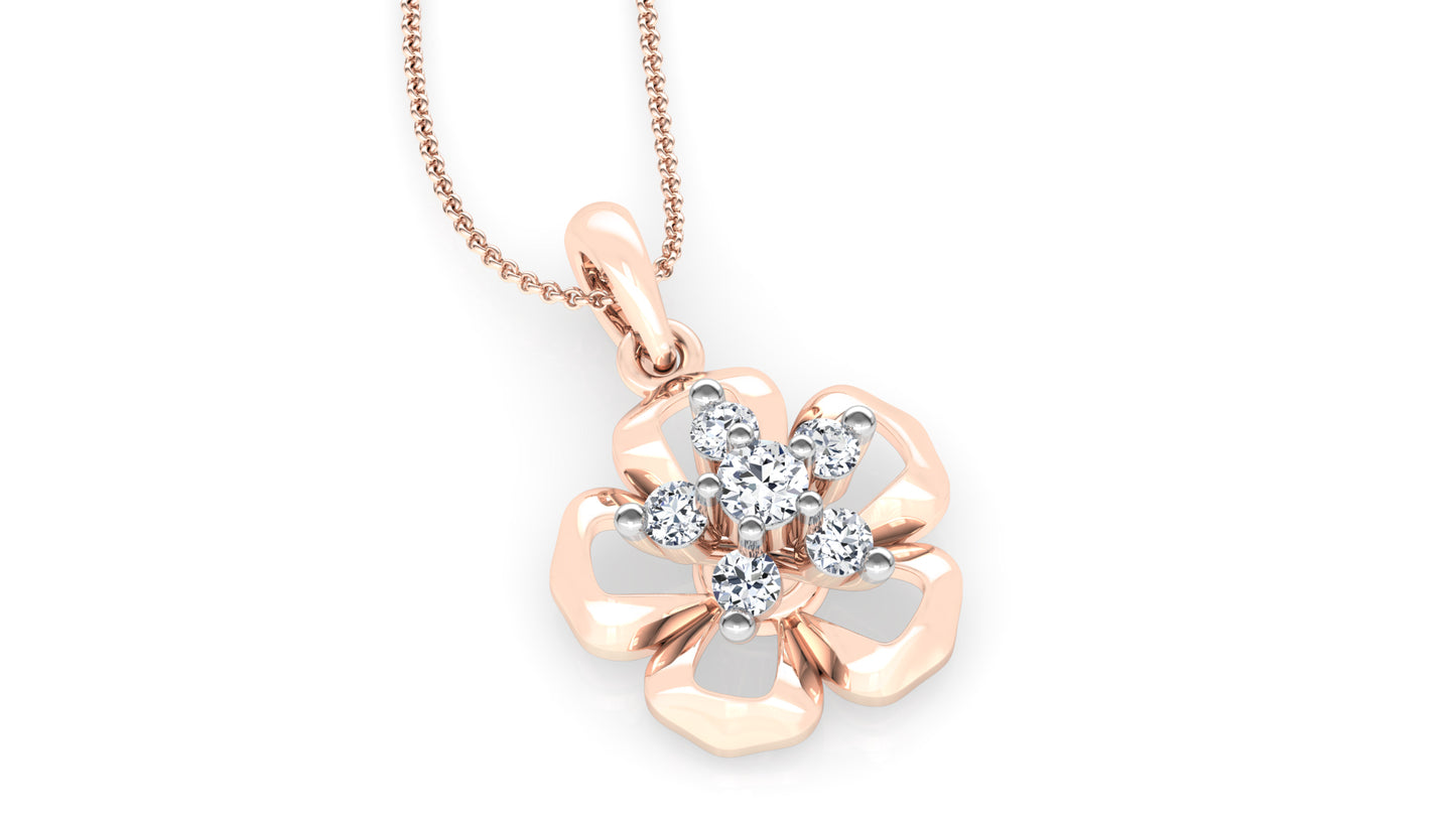 Awesome Blossom Diamond Earrings And Pendant Set