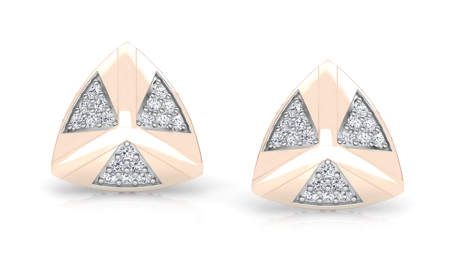 Flashy Triangles Diamond Earrings And Pendant Set