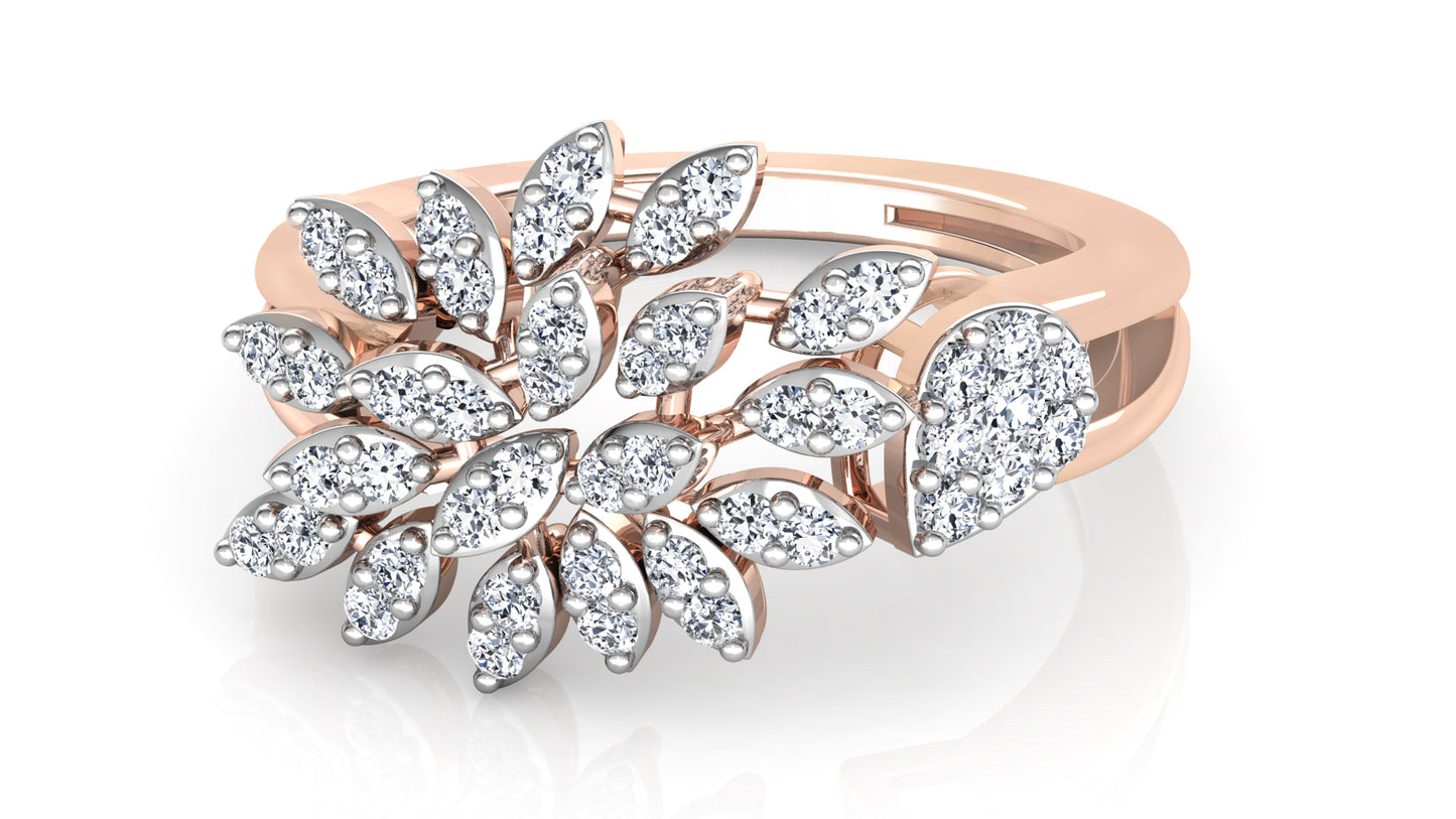 Leaf Flood Diamond Ring