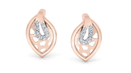 Leaf Engulf Diamond Earrings